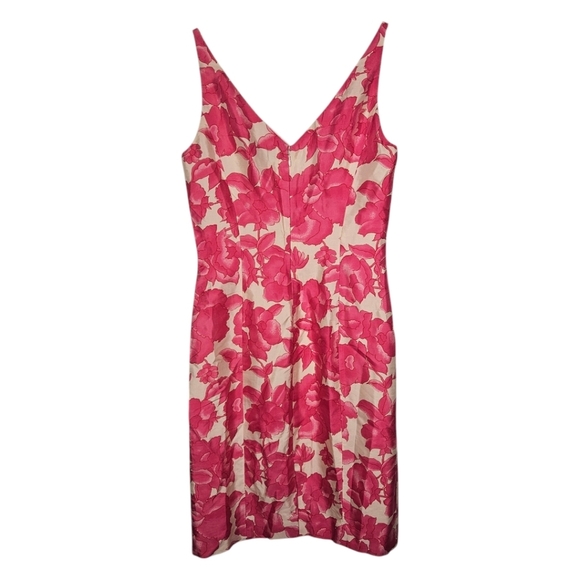 Ann Taylor Women's Petite Silk Floral Cocktail Dress - Picture 3 of 7